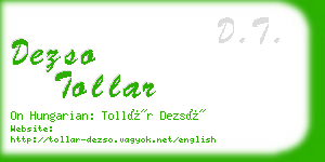 dezso tollar business card